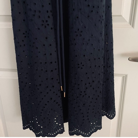 H&M Navy Blue Midi Eyelet Dress. Impeccable quality. - Picture 4 of 10